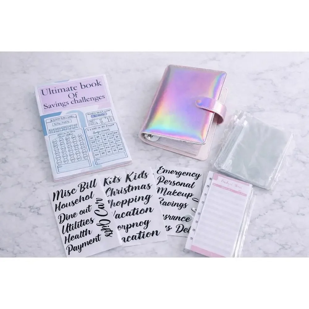 Skydue Cash Stuffing Budget Binder Savings Challenge Organizer A6 Kit